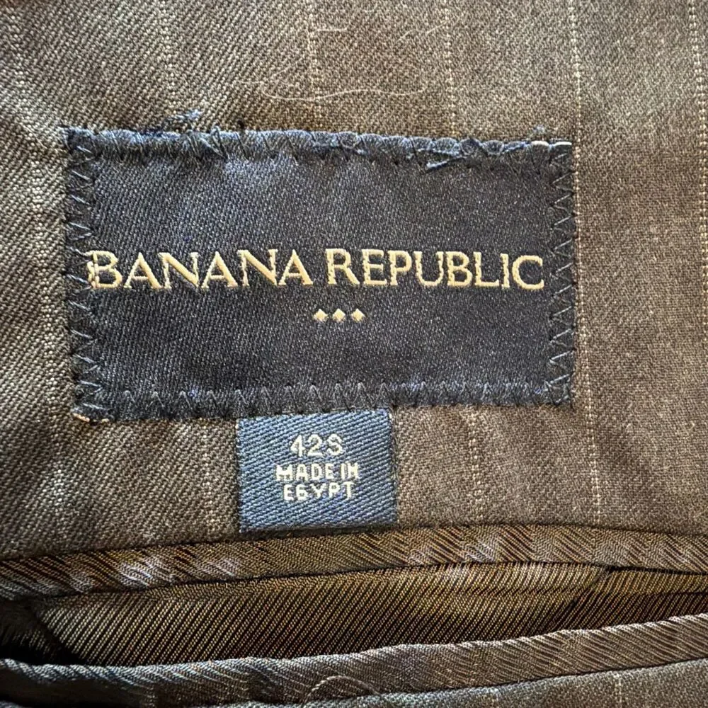 Banana Republic Men’s 42 S Brown Pinstripe Cotton Blazer Jacket Sport Coat